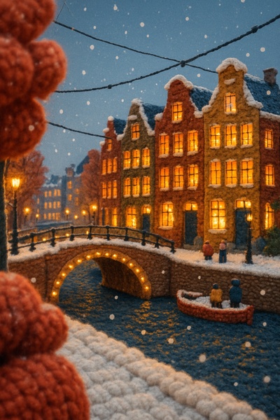 Winter Thread of Amsterdam: Cozy Canal Scene