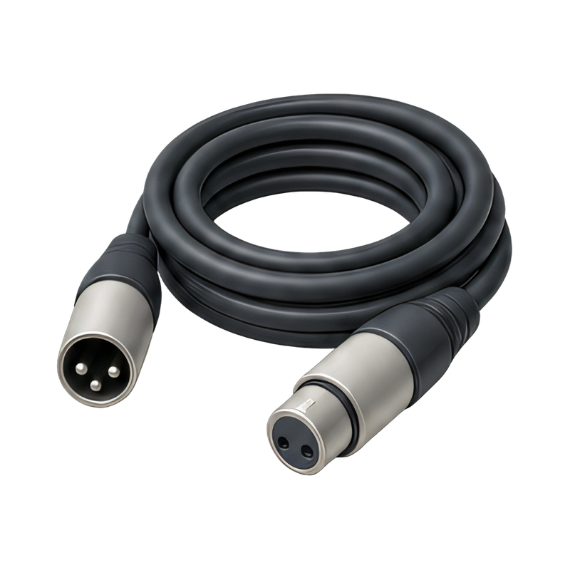 Coiled XLR microphone cable