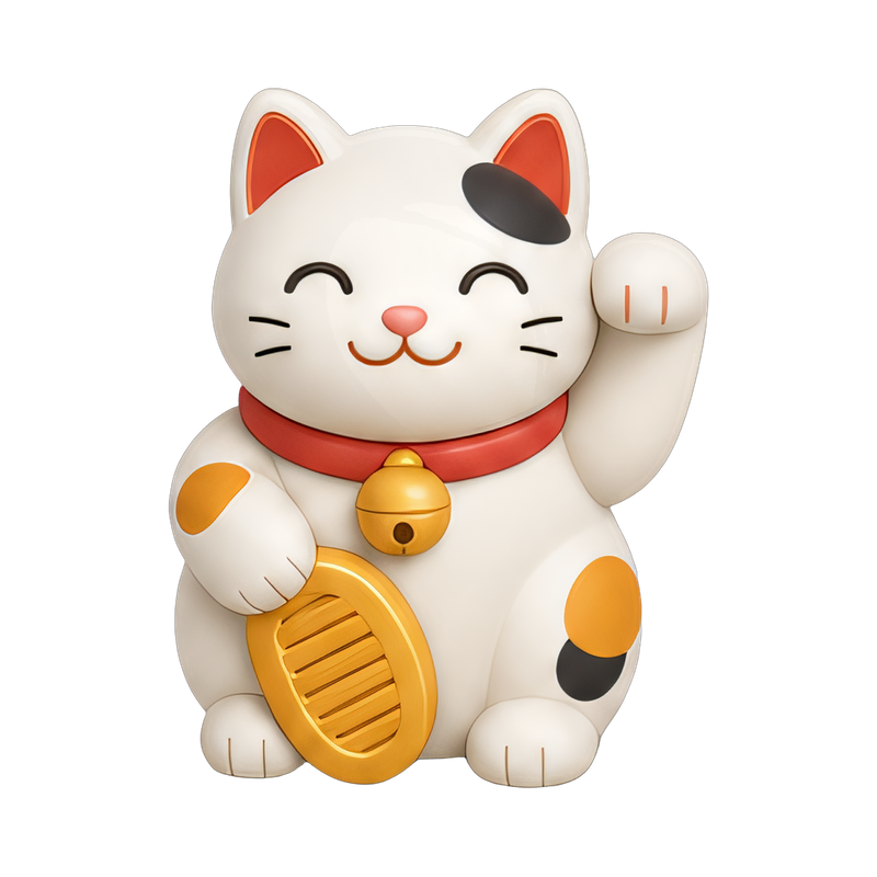 charming lucky cat figurine