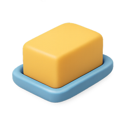Stylized Soap Bar with Blue Dish