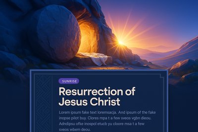 Dynamic 3D Illustration of the Empty Tomb at Sunrise