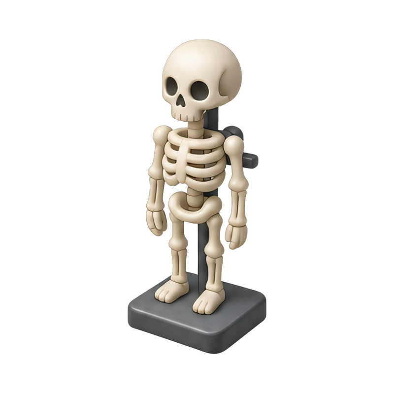 anatomical skeleton on display