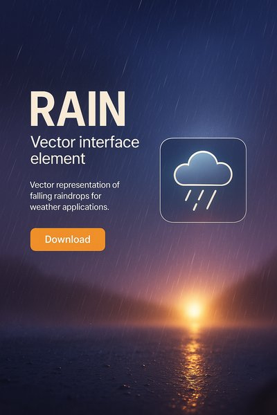 Vector Interface Element for Rain in Weather Apps
