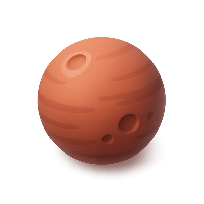 3D Render of a Stylized Planet Icon