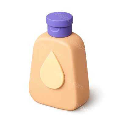 Stylized 3D Conditioner Bottle Icon in Isometric View