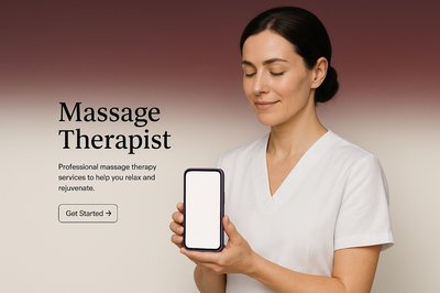Relaxed Massage Therapist Holding a Phone