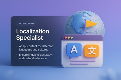 3D Web Design Blocks Featuring Localization Specialist