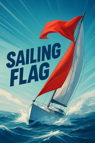 Dynamic Sailing Flag in Action - Captivating Nautical Illustration