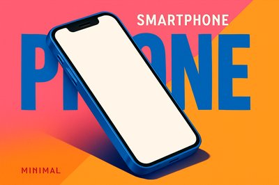 Vibrant Blue Smartphone on Gradient Background