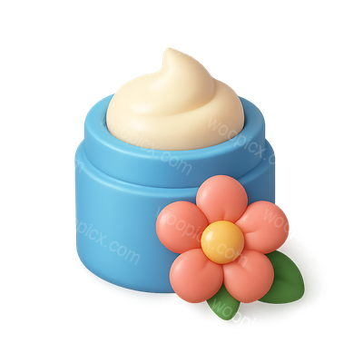 3D Cream Container with Flower Icon in Isometric View