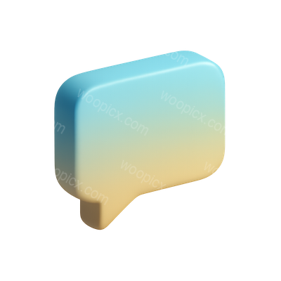Stylish 3D Speech Bubble Icon with Gradient Colors