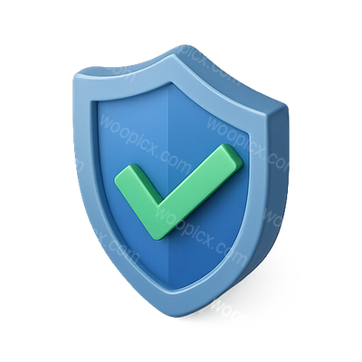 3D Shield Icon with Checkmark Representing Security