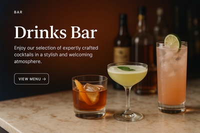 Stylish Drinks Bar Design with Cocktails and Warm Atmosphere