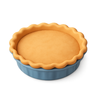 3D Isometric Pie Dish Icon with Crust Detail