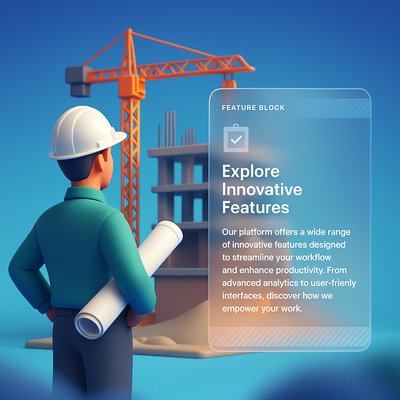 Civil Engineer at Construction Site with Innovative Features Display