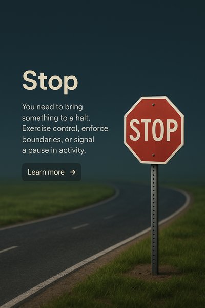 Realistic 3D Scene Featuring a Stop Sign on a Dark Gradient Background