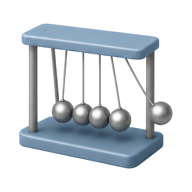 pendulum desk toy in motion