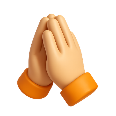 Stylized 3D Hands Icon in Isometric View