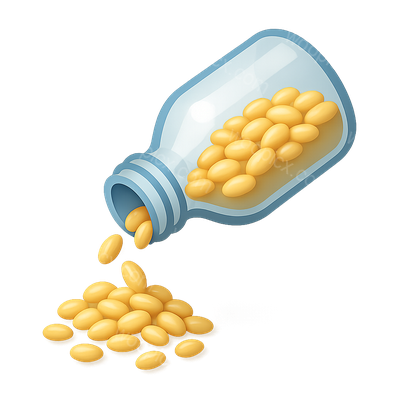 3D Icon of a Bottle Pouring Grains with Isometric View