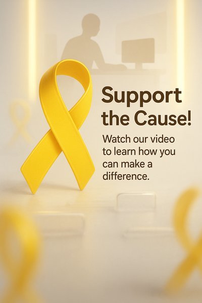 Awareness Campaign Graphic Featuring Yellow Ribbon