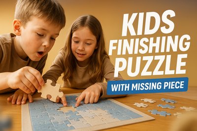 Children Engaged in Puzzle Completion Activity