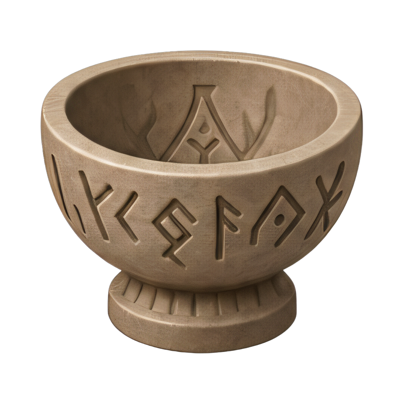 rune-etched decorative bowl
