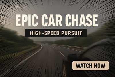 Dynamic Promotional Graphic for Car Chase Video