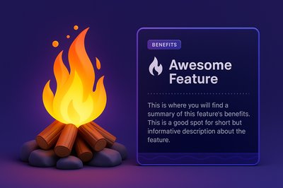Stylish Bonfire Illustration with Informative Block