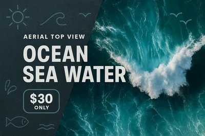 Stunning Aerial View of Ocean Waves with Dynamic Typography