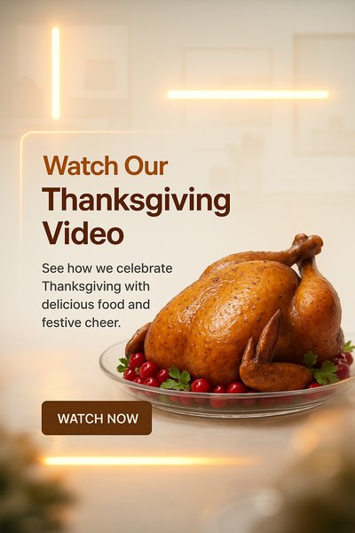 Thanksgiving Video Invitation with Food Theme