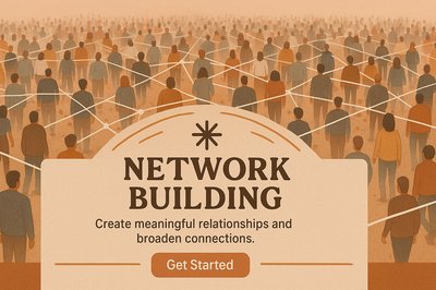 Aerial View of a Crowd with Network Connections in Boho Style