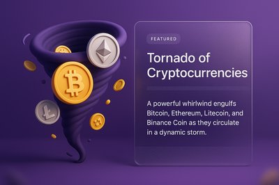 Dynamic Tornado of Cryptocurrencies Featuring Major Coins