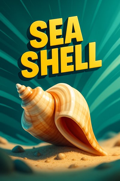 Dynamic Sea Shell Illustration with Vibrant Colors