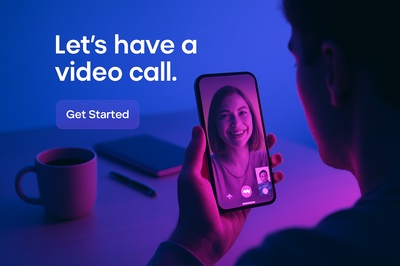Captivating Neon Video Call Scene with Glowing Effects