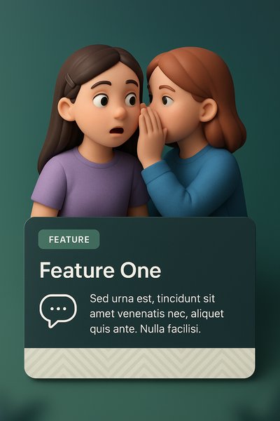 Two Girls Whispering a Secret with 3D Elements