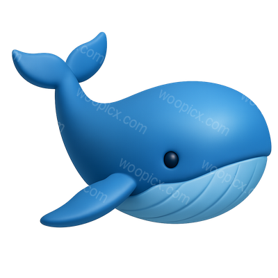 Cute Cartoon Blue Whale Illustration