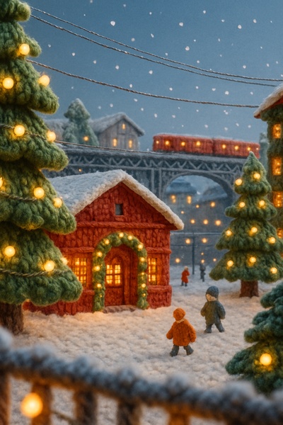 Charming Winter Scene in La Villette, Paris