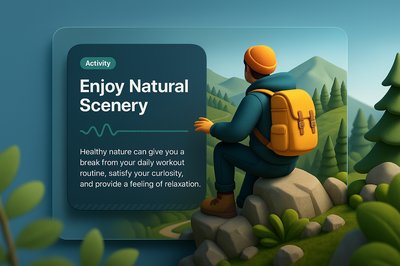 3D Hiker Enjoying Scenic Nature Views