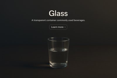 Realistic 3D Scene of a Glass with Dark Background