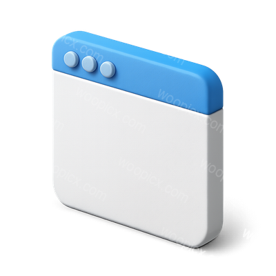Stylized 3D Browser Tab Icon in Isometric View