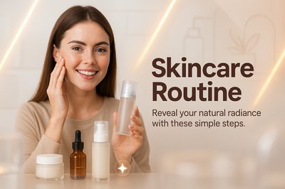 Skincare Routine Promotional Image Featuring Products