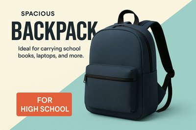 Spacious Backpack Advertisement for Students