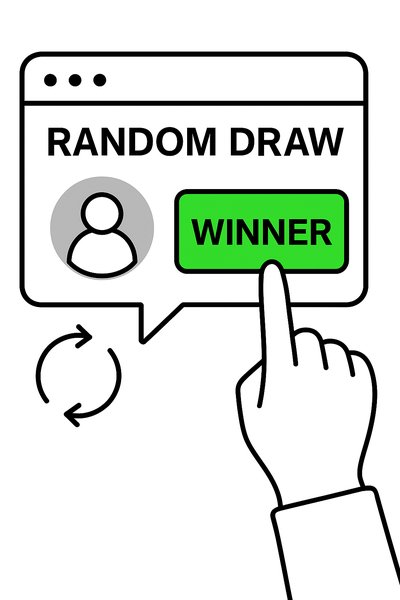 Digital Random Draw Winner Announcement Graphic