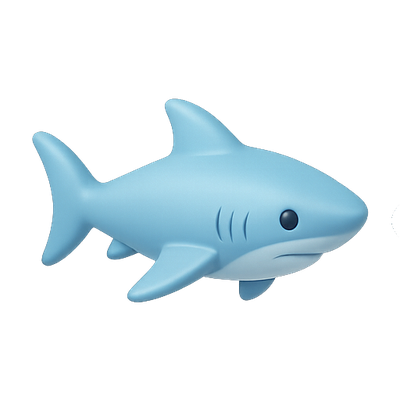 Cute Cartoon Shark Character Illustration