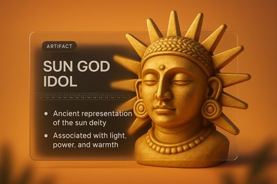 3D Sun God Idol Representation with Modern Design