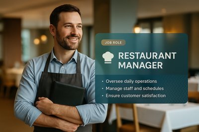 Restaurant Manager's Role Illustrated with Modern Design Elements