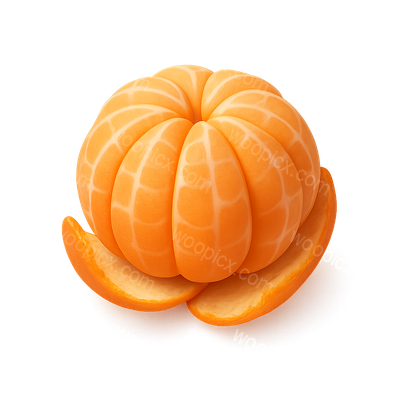 Realistic 3D Tangerine Icon with Easy Peel Design