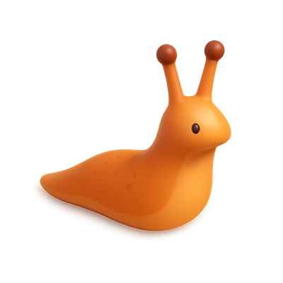 Colorful 3D Slug Icon with Isometric View
