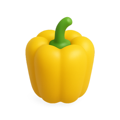 3D Illustration of a Yellow Bell Pepper