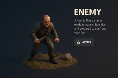 Detailed 3D Scene of an Enemy Ready to Attack